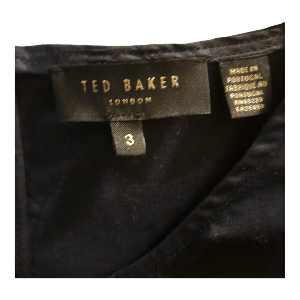 Ted Baker Jesieh Stripe Frilled Bell Sleeve Blouse, Navy Size 3 (US 8) - Picture 7 of 9